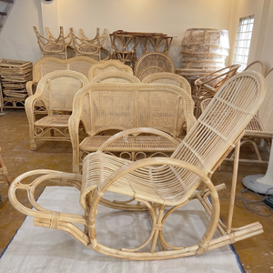 Sillón mecedora de ratán tejido a mano, silla de descanso de tejido abierto para interiores y exteriores - Product Image 2