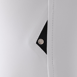Pantalon de yoga taille haute longueur cheville blanc uni avec empiècements noirs sur les mollets, sans coutures, en Spandex et Nylon, extensible dans les quatre sens, avec surpiqûres contrastées - Product Image 6