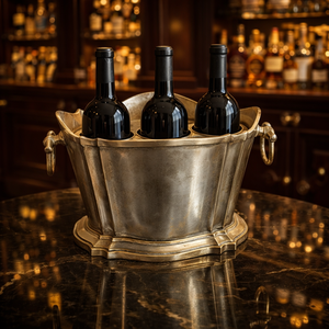 ถังแช่ไวน์และแชมเปญแบบโบราณ 3 ช่อง ทำจากโลหะ สำหรับบาร์มืออาชีพ เหมาะสำหรับงานแต่งงานและงานอีเว้นท์ ใช้ตกแต่งและแช่เครื่องดื่ม - Product Image 3