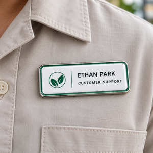 Corporate Employee <b>Name</b> Badge Metal Staff <b>Name</b> <b>Tag</b> Custom Logo <b>for</b> Work Uniform - Product Image 1