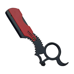 Professional Barber Straight Razor Stainless Steel <b>Single</b> Ring Handle Black Powder Coated Shavette Straight Edge Razor Salon - Product Image 1