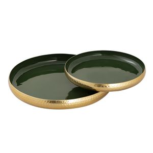 Plateau de service rond en laiton de qualité supérieure, plateau décoratif pour table basse moderne, table à manger, intérieur de maison, hôtel - Product Image 1