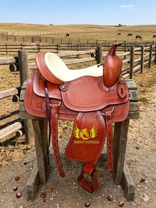 Selle de western de haute qualité, écologique, avec arceau en bois, en cuir véritable durable, confortable pour le cavalier et le cheval - Product Image 5