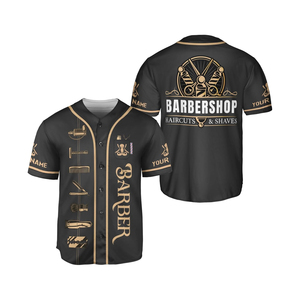 Nouvelle arrivée : T-shirt de travail pour barbier en polyester respirant et écologique, personnalisable avec logo par sublimation, lavable - Product Image 6