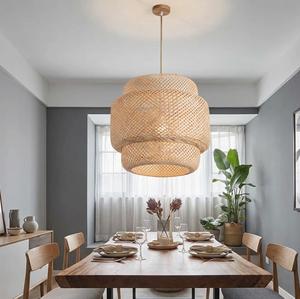 Lámpara Colgante de Bambú Tejida a Mano de Primera Calidad, Lámpara Colgante de Madera Sostenible, Decoración Zen para el Hogar, Proveedor OEM - Product Image 5