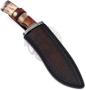 Brand New Edition Handmade 13" Damascus Steel Outdoor Hunting <b>Knife</b> w/Wood <b>Bone</b> <b>Handle</b> Professional Fixed Blade Survival <b>Knife</b> - Product Image 6