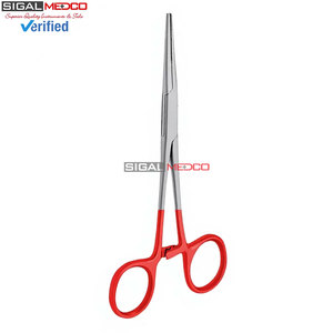 คีมหนีบห้ามเลือด Kelly Hemostat Forceps ขนาด 5.5 นิ้ว แบบตรง สีแดง เครื่องมือผ่าตัด เกรดเยอรมัน ผลิตจากเหล็กกล้าไร้สนิม พร้อมระบบล็อค - Product Image 6