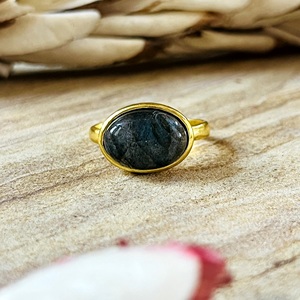 New Arrival Gemstone <b>Rings</b> Vintage Oval <b>Ring</b> Boho Brass <b>Rings</b> Women 18k Gold Plated <b>Dainty</b> Oval Minimalist <b>Ring</b> Wholesale/OEM - Product Image 2