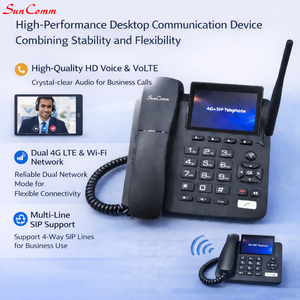 Téléphone Fixe Sans Fil 4G LTE à Écran Tactile avec Carte SIM, Android 7.1, Écran de 4,3 Pouces, Batterie 1000 mAh SC-9030-4GT - Product Image 3