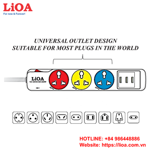 2200W/220VAC 10A 3DN3A15W Enchufe de extensión universal 3 salidas y 3 puertos de carga USB Cumple con los estándares UK US EU AU - Product Image 4