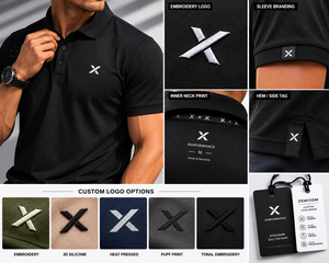 Polo Homme X Sports City Athleisure Streetwear Manches Courtes en Tissu Éponge Couleurs Unies Respirant 100% Coton Logo Personnalisé Extérieur - Product Image 5