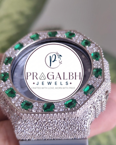 Reloj Pragalbh Jewels con Bisel de Diamantes, Reloj de Lujo con Moissanita, Correa de Acero Inoxidable y Caucho - Product Image 5