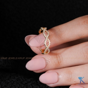 14K Yellow Gold Round Lab Grown Diamond Half Eternity Wedding Band Stackable Shared Prong Anniversary Ring For Women Bridal - Product Image 3