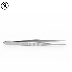 Pinza de Fijación Bracken Profesional de Alta Calidad, 1X2 Dientes, Acero Inoxidable, Instrumento Quirúrgico Oftálmico Desechable de Un Solo Uso - Product Image 2