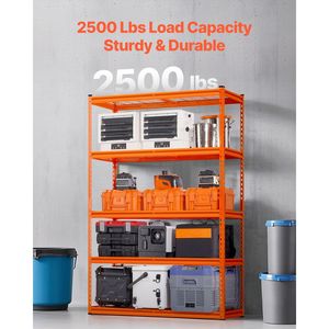 2500 Lbs Heavy Duty 5-Tier Storage <b>Shelves</b> 18\" D X 48\" W X 72\" H Industrial <b>Metal</b> Adjustable Garage Shelving - Product Image 2
