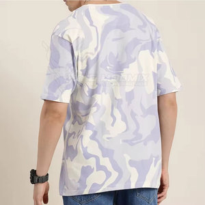 เสื้อยืดโอเวอร์ไซส์แขนสั้นผ้าฝ้าย 100% พิมพ์ลายด้วยเทคนิค Heat-Transfer คอกลม ระบายอากาศได้ดี พรีเมียมพิมพ์ลายทันสมัย สไตล์ลำลองในเมือง - Product Image 6