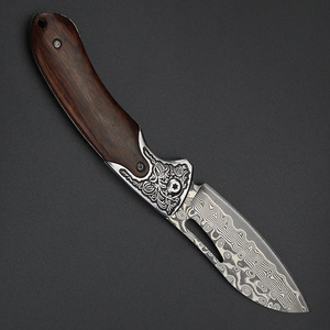 Handmade Damascus Steel Pocket Knife Premium Folding Pattern Steel Outdoor <b>Camping</b> Hiking Fishing Travel Utility <b>Tool</b> - Product Image 4