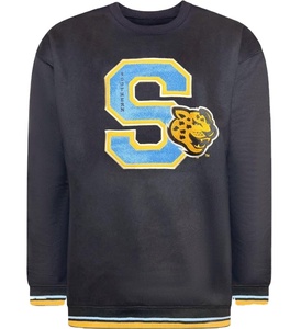 Sudadera de cuello redondo bordada Southern University Jaguars para mujer, azul marino, con logo de la letra S, manga larga, de algodón tejido. - Product Image 4