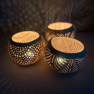 Portavelas y Portavelas de Té 100% Artesanal, Ecológico, de Cáscara de Coco Natural para Decoración de Pascua en el Hogar, Restaurantes y Hoteles - Product Image 3