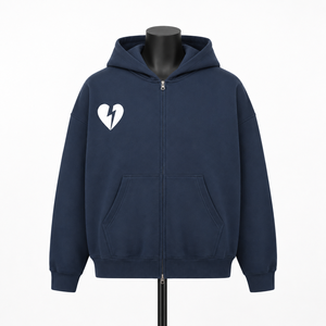 Sudadera con capucha y cremallera completa para hombre, estilo casual urbano, con estampado gráfico, logotipo personalizado - Product Image 1