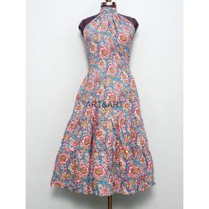 Printed Cotton Long off Shoulder Party Simple Beach Wear Maxi Dress for Women Floral Summer Washable Eco-Friendly Vintage - Product Image 1