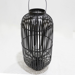Portavelas cilíndrico de bambú negro, duradero, para decoración del hogar - Product Image 2