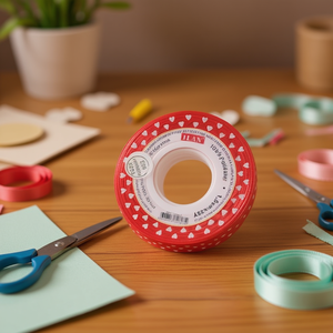 Nastro Ilan a cuore rosso 1,5 cm x 25 iarde per artigianato e decorazioni - Product Image 2