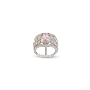 925 Sterling Silver Natural <b>Rose</b> <b>Quartz</b> <b>Ring</b> Rhodium Plated OEM ODM Fine Jewelry - Product Image 1