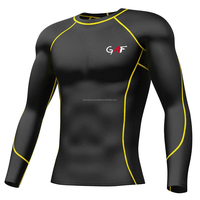 Conjunto de Compresión GAF para Hombre, Camiseta de Protección Solar, Secado Rápido, Spandex/Poliéster, Cuello en V