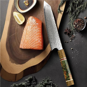 Cuchillo de chef de 8 pulgadas, cuchillo de cocina de acero de Damasco de 67 capas con mango de madera maciza, cuchillo de cocina para cortar carne y verduras - Product Image 6