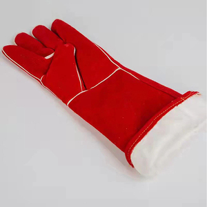 New Trending Welder Work <b>Gloves</b> High Quality Cowhide Leather Molten Metal Splash Test <b>Type</b> B Long Cuff Full Finger Welding <b>Glove</b> - Product Image 2