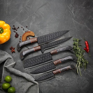 Juego de Cuchillos de Chef Profesionales de Acero Inoxidable de 5 Piezas, Hechos a Mano por Ahmad Fabric, Mango de Resina, Funda de Cuero, Diseño Moderno, Personalizable - Product Image 4