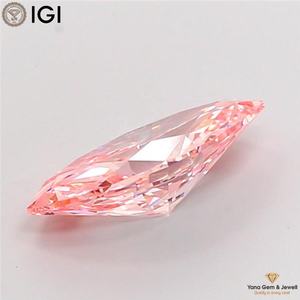Diamant de laboratoire CVD rose vif fantaisie, pureté VS1, 3,50 carats, taille marquise, avec certificat IGI, idéal pour les fiançailles - Product Image 3