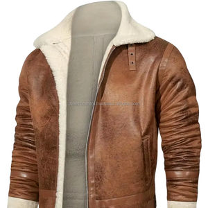 Vestes tendance en cuir véritable de coupe régulière pour hommes Veste tendance en cuir de qualité supérieure pour hommes - Product Image 1