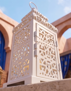 Modern <b>White</b> Temple Moroccan Style Candle Lantern Indore Decoration Lantern Hanging Stand for Decoration Candle Vessels - Product Image 5