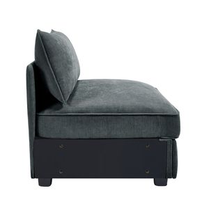 Divano Senza Braccioli in Velluto Grigio per Soggiorno - Product Image 3