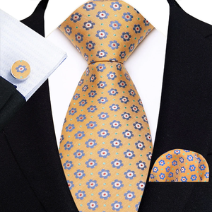 Ensemble de cravates en soie verte avec motif à pois, tissage jacquard, pour tenue professionnelle - Product Image 5
