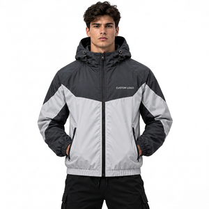 Veste coupe-vent légère écologique personnalisée, streetwear, tissu polyester coton, logo personnalisé, style urbain décontracté - Product Image 4