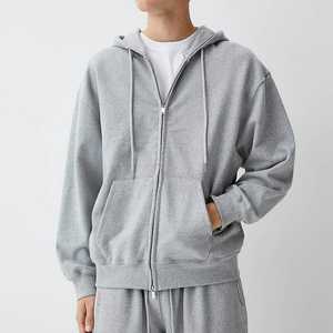 Sweat-shirt à capuche oversize pour homme en molleton bouclette 100% coton délavé, anti-boulochage, couleur unie, manches classiques, style automne - Product Image 4