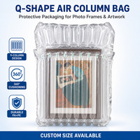 Sac gonflable en forme de Q sur mesure pour cadres photo et œuvres d'art, emballage de protection antichoc en PA/PE pour l'expédition