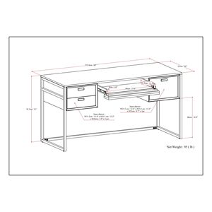 Richmond rustico naturale invecchiato marrone scrivania elegante e vecchio stile - Product Image 6