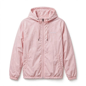Unisex Custom Color Hooded Windproof <b>Jacket</b> Casual <b>Zipper</b> Closure Solid Color Polyester Spring Lightweight <b>with</b> <b>Pockets</b> - Product Image 1