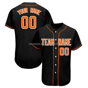 Maillot de baseball unisexe personnalisé en gros avec numéros/noms d'équipe/nom d'équipe personnalisé, antibactérien, respirant, grandes tailles, 100 % polyester - Product Image 2