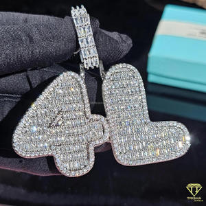 Collier personnalisé avec nom, moissanite, plaqué or 18 carats, certifié GIA, pendentif hip-hop glacé, argent 925, bijoux de luxe, cadeau - Product Image 6
