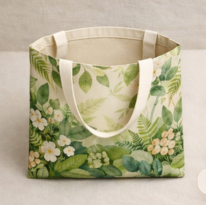 Floral Green Leaves Printed Canvas Tote <b>Bag</b> <b>Large</b> Size Daily Use Shopping <b>Bag</b> Hand Length Handle Eco Friendly Design cotton <b>bag</b> - Product Image 3