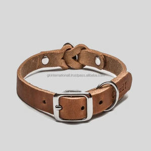 Collar de cuero ajustable para perro con diseño trenzado personalizado y anillo en D doble, accesorios para perro a precio mayorista - Product Image 2