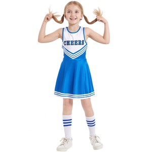 Uniformes de danse de cheerleading pour filles, imprimés par transfert thermique, avec crop top et short longs, service OEM en gros - Product Image 2