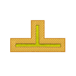 Parche de Insignia de Rango Bordado Personalizado, Distintivo Masónico, Color Amarillo Dorado Sólido, Estilo Clásico, OEM ODM, Distintivo en Forma de T - Product Image 1