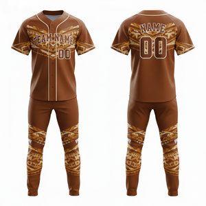 Conjunto de uniforme de béisbol de diseño personalizado, jersey con botones y pantalones para deportes de equipo - Product Image 1