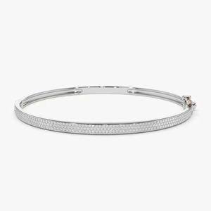 Brazalete de Oro Amarillo con Múltiples Hileras de Diamantes Cultivados en Laboratorio - Product Image 6